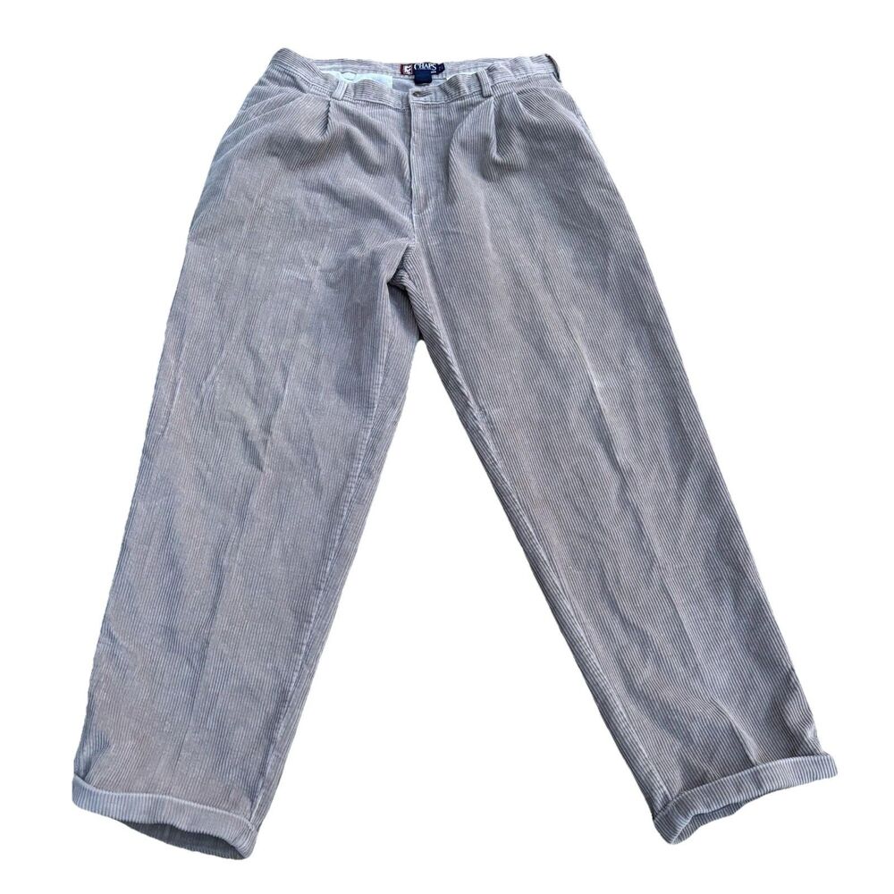 Vintage 90s CHAPS Ralph Lauren Pants Men 38x31 Corduroy Casual Pleated Straight